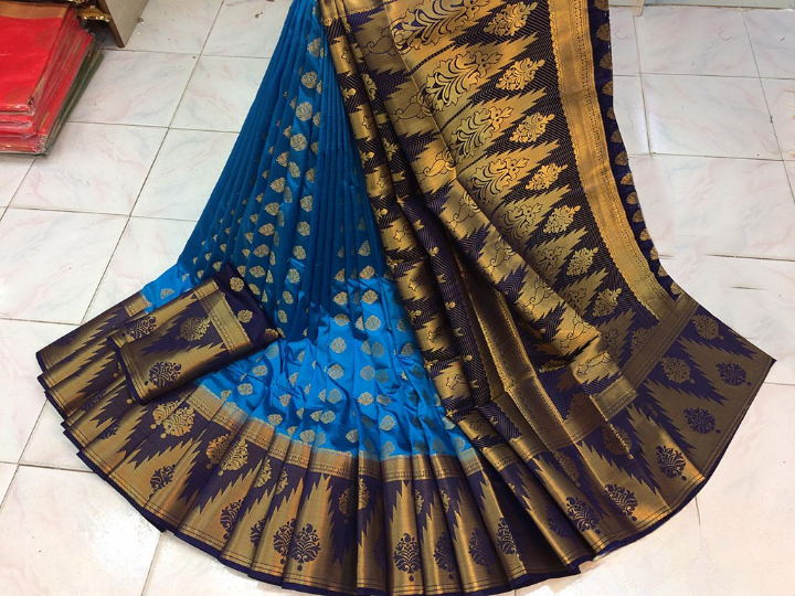 Women's Attractive Kanjivaram Silk Saree With Zari Butta