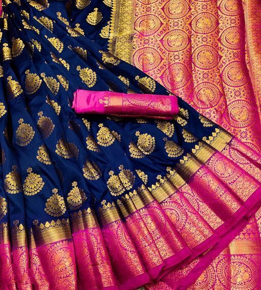 Women's Latest Collection Of Saree With Zari Butta Pattern