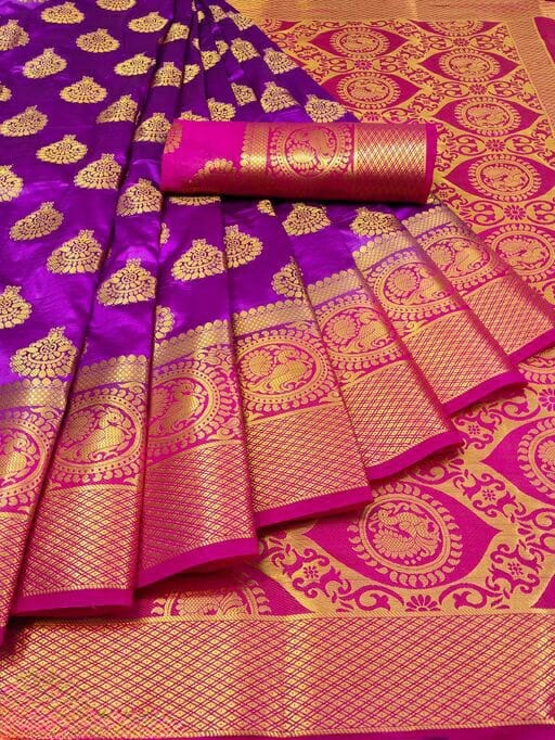 Women's Latest Collection Of Saree With Zari Butta Pattern