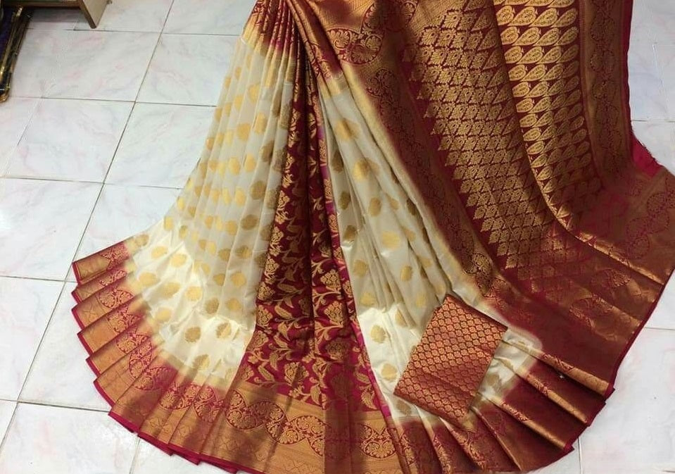 Women's Adorable Fancy Jacquard Art Silk Saree With Contrast Patli Pallu