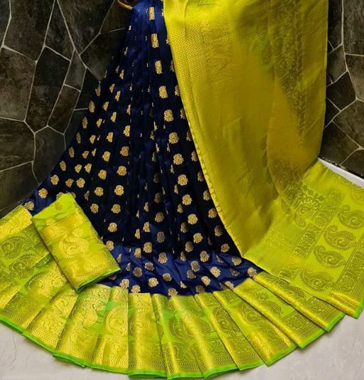 Women's Exclusionary Powerloom Nylon Silk Saree With Classy Rich Pallu