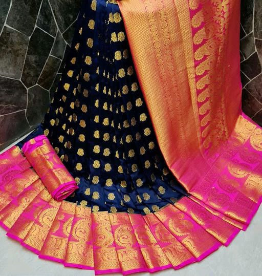 Women's Exclusionary Powerloom Nylon Silk Saree With Classy Rich Pallu