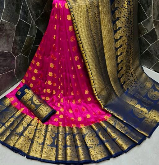 Women's Exclusionary Powerloom Nylon Silk Saree With Classy Rich Pallu