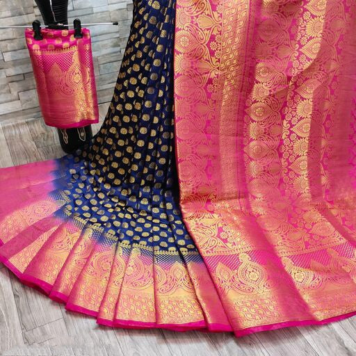 Women's Exquisite Wedding Wear Art Silk Saree With Classy Zari Butta