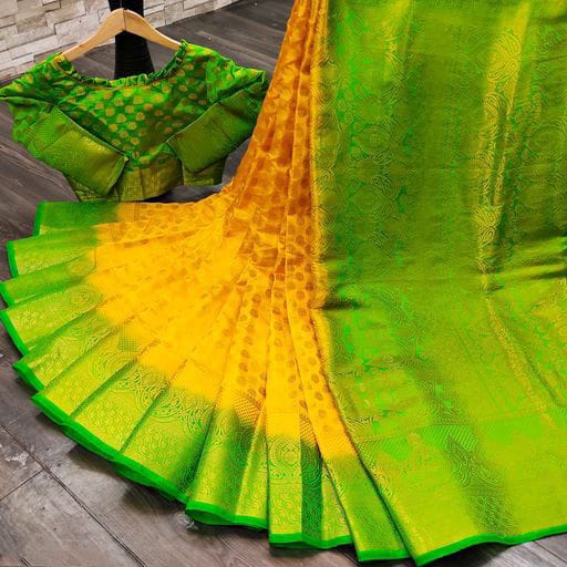 Women's Exquisite Wedding Wear Art Silk Saree With Classy Zari Butta