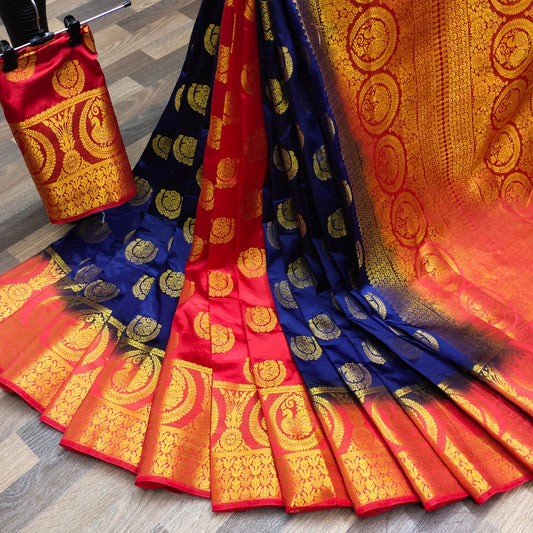 Women's Exclusive Collection Of Balaton Silk Saree With Contrast Border