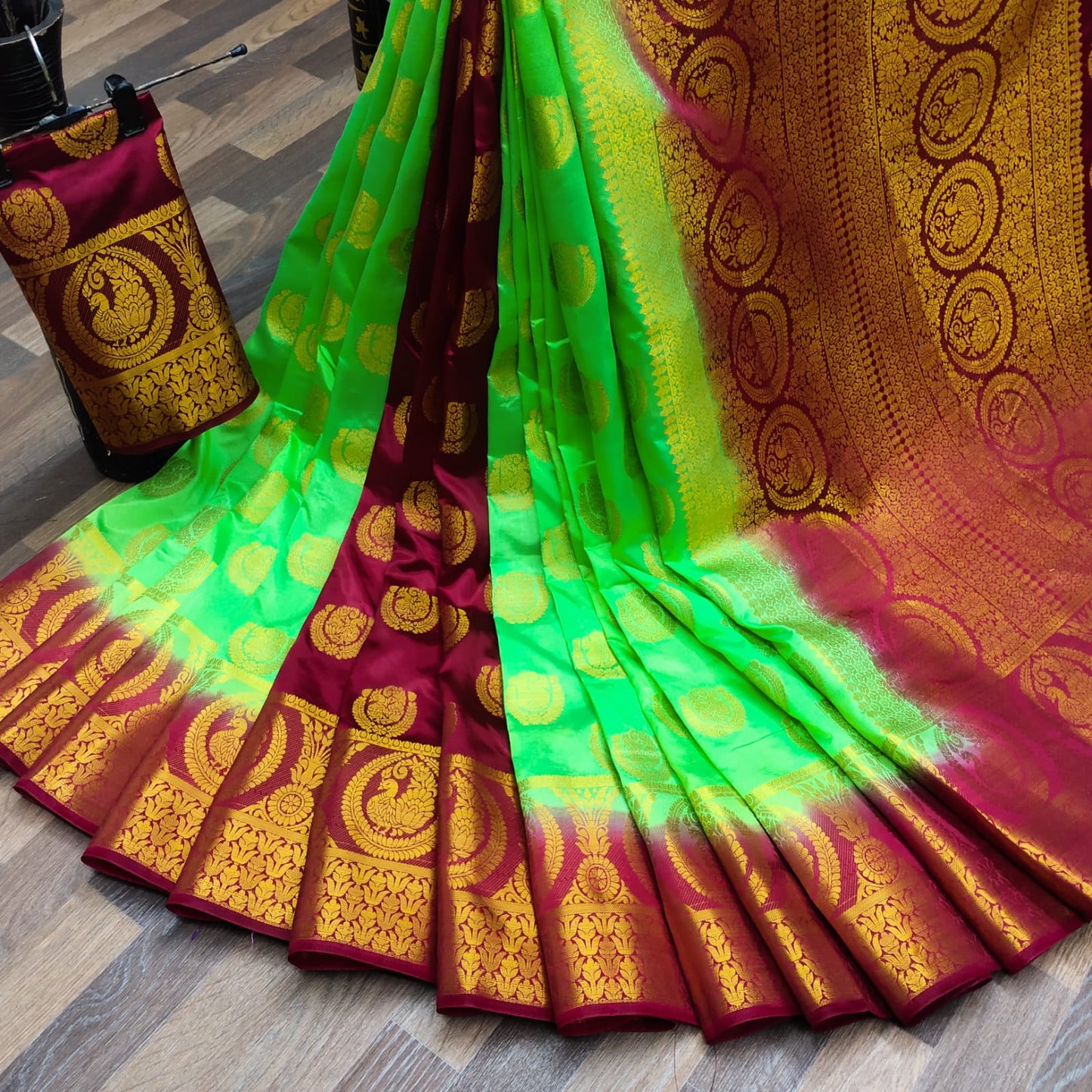 Women's Exclusive Collection Of Balaton Silk Saree With Contrast Border