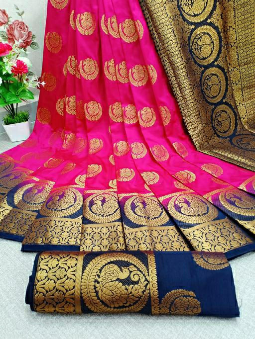 Women's Elegant Traditional Nylon Saree With Heavy Rich Pallu