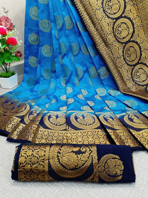 Women's Elegant Traditional Nylon Saree With Heavy Rich Pallu