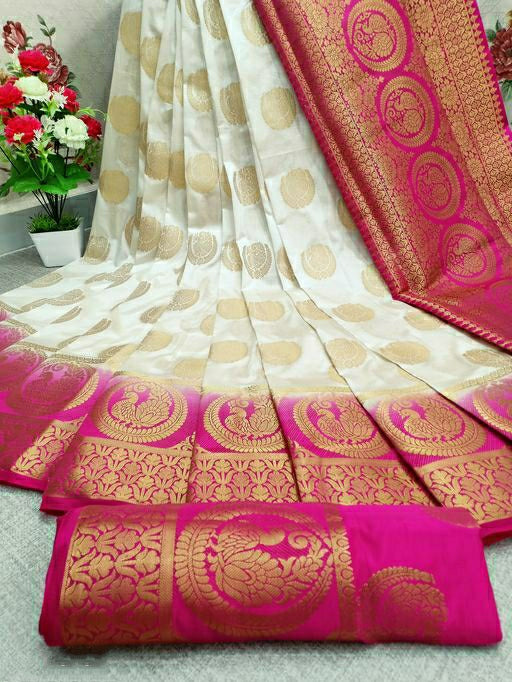 Women's Elegant Traditional Nylon Saree With Heavy Rich Pallu