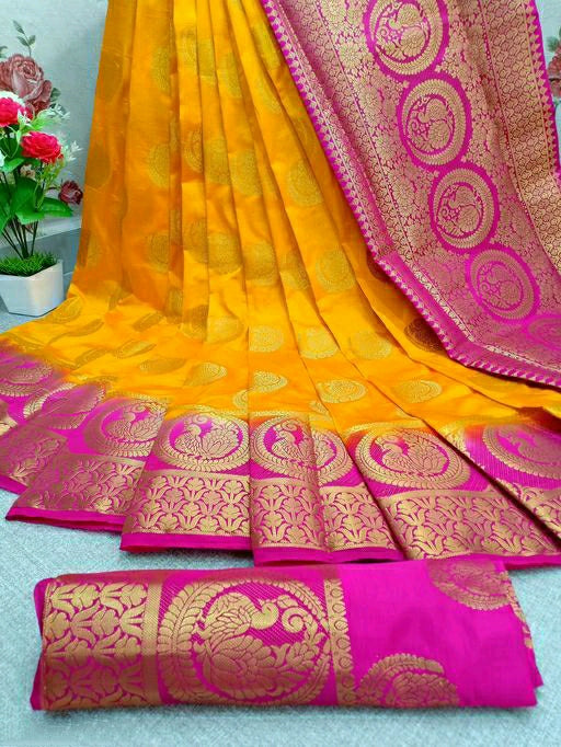 Women's Elegant Traditional Nylon Saree With Heavy Rich Pallu